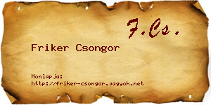 Friker Csongor névjegykártya